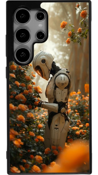 Samsung Galaxy S24 Ultra Case Hülle - Silikon schwarz Astronaut flowers 2025
