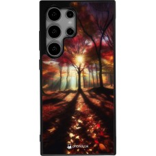 Coque Samsung Galaxy S24 Ultra - Silicone rigide noir Automne doré glare