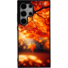 Coque Samsung Galaxy S24 Ultra - Silicone rigide noir Automne Magique Orange
