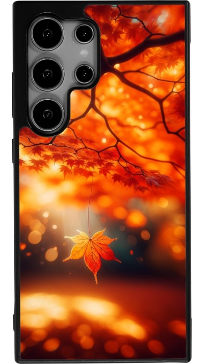 Coque Samsung Galaxy S24 Ultra - Silicone rigide noir Automne Magique Orange