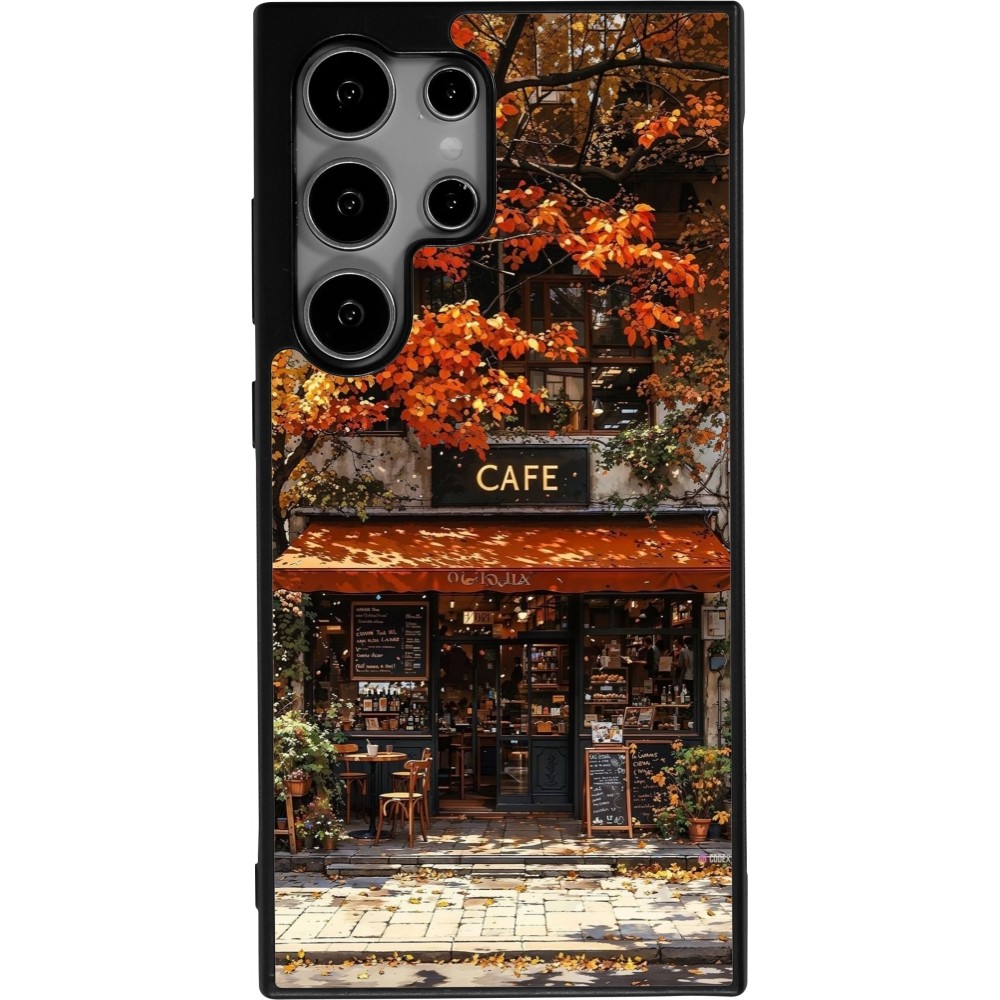 Coque Samsung Galaxy S24 Ultra - Silicone rigide noir Autumn 25 Coffee shop