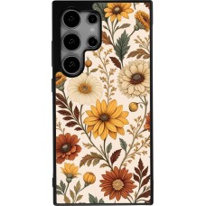 Coque Samsung Galaxy S24 Ultra - Silicone rigide noir Autumn 25 Flower pattern