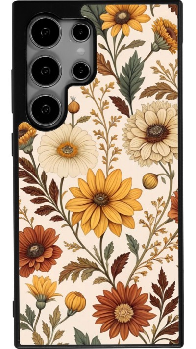 Coque Samsung Galaxy S24 Ultra - Silicone rigide noir Autumn 25 Flower pattern