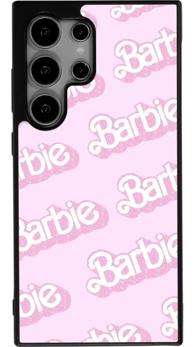 Coque Samsung Galaxy S24 Ultra - Silicone rigide noir Barbie light pink pattern