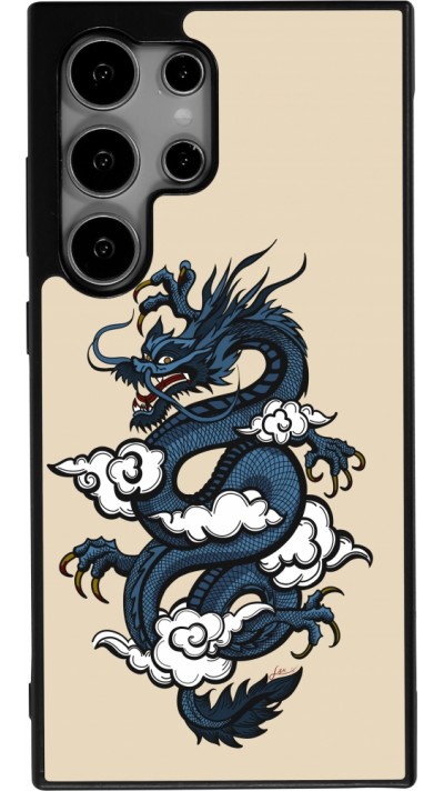 Coque Samsung Galaxy S24 Ultra - Silicone rigide noir Blue Dragon Tattoo