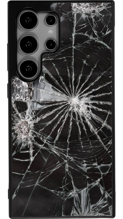 Coque Samsung Galaxy S24 Ultra - Silicone rigide noir Broken Screen