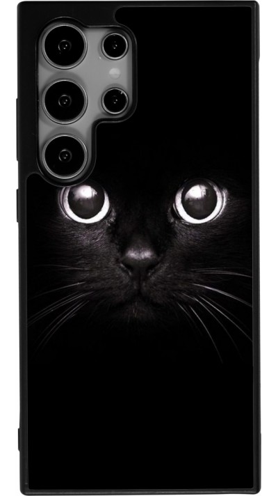 Coque Samsung Galaxy S24 Ultra - Silicone rigide noir Cat eyes