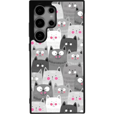 Samsung Galaxy S24 Ultra Case Hülle - Silikon schwarz Katzenschwärme