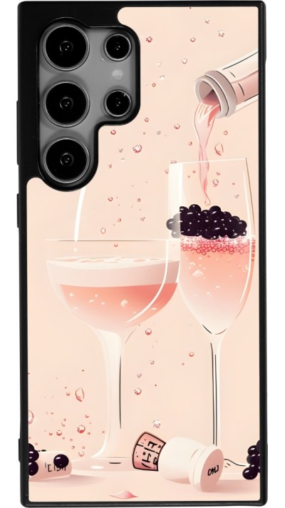 Coque Samsung Galaxy S24 Ultra - Silicone rigide noir Champagne Pouring Pink