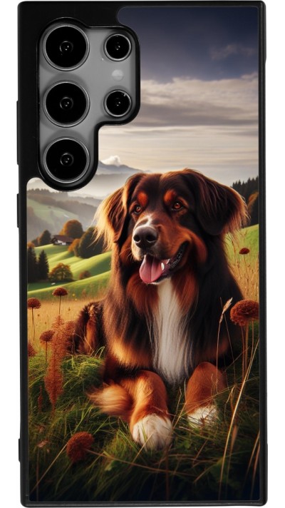 Coque Samsung Galaxy S24 Ultra - Silicone rigide noir Chien Campagne Suisse