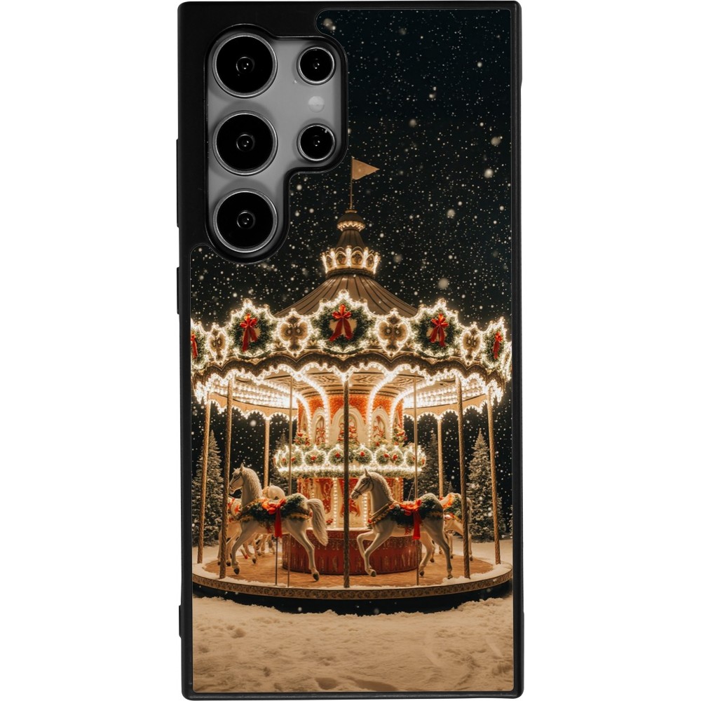 Coque Samsung Galaxy S24 Ultra - Silicone rigide noir Christmas 25 Carousel