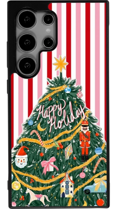 Coque Samsung Galaxy S24 Ultra - Silicone rigide noir Christmas 25 Happy Holiday