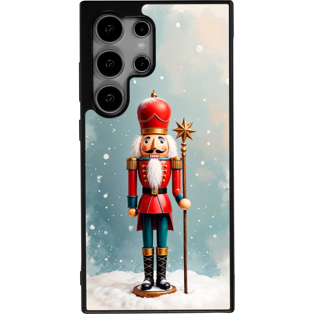 Coque Samsung Galaxy S24 Ultra - Silicone rigide noir Christmas 25 Nutcracker Snow