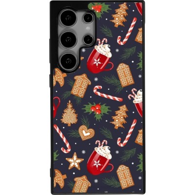 Samsung Galaxy S24 Ultra Case Hülle - Silikon schwarz Christmas 25 Pattern Gingerbread House