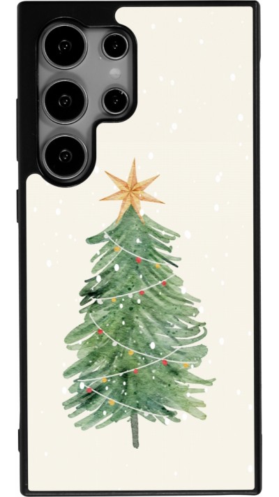 Coque Samsung Galaxy S24 Ultra - Silicone rigide noir Christmas 25 Sketch Tree