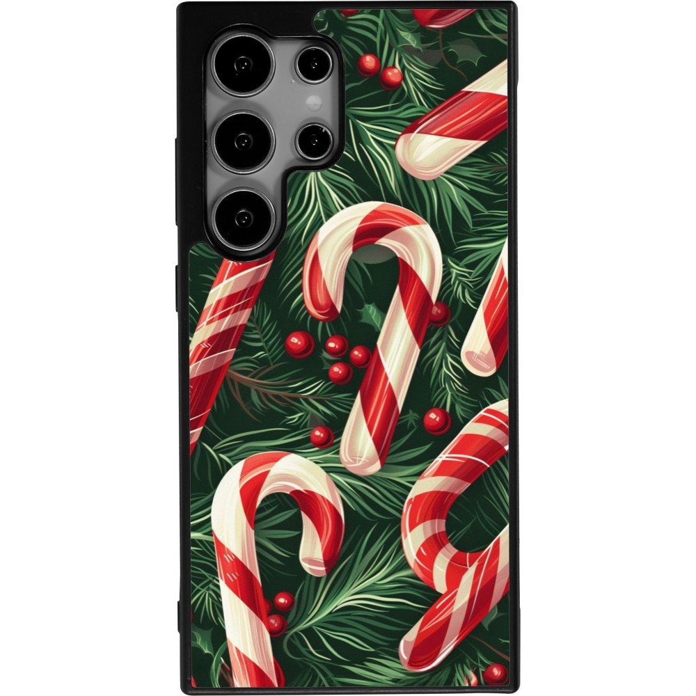 Coque Samsung Galaxy S24 Ultra - Silicone rigide noir Christmas 25 Xmas Stick