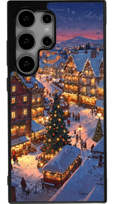 Coque Samsung Galaxy S24 Ultra - Silicone rigide noir Christmas 25 Xmas Village