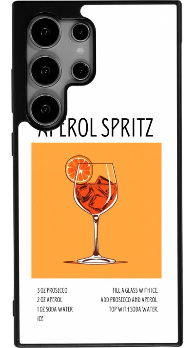 Coque Samsung Galaxy S24 Ultra - Silicone rigide noir Cocktail recette Aperol Spritz