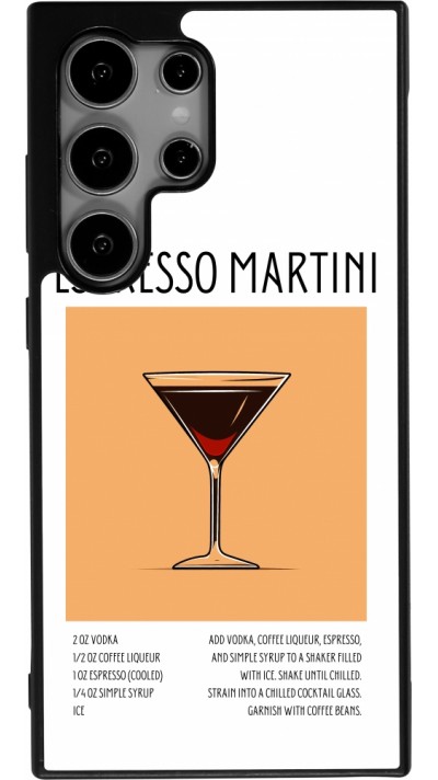 Coque Samsung Galaxy S24 Ultra - Silicone rigide noir Cocktail recette Espresso Martini