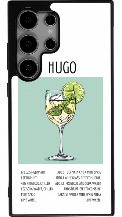 Coque Samsung Galaxy S24 Ultra - Silicone rigide noir Cocktail recette Hugo