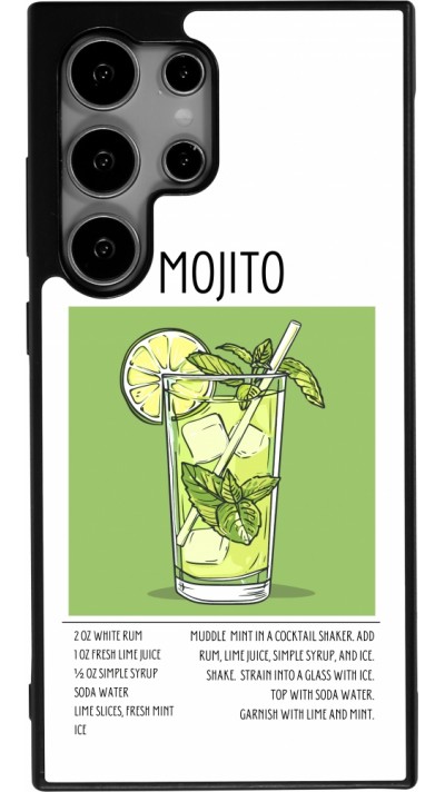 Coque Samsung Galaxy S24 Ultra - Silicone rigide noir Cocktail recette Mojito