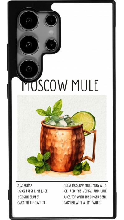 Coque Samsung Galaxy S24 Ultra - Silicone rigide noir Cocktail recette Moscow Mule