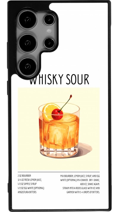 Coque Samsung Galaxy S24 Ultra - Silicone rigide noir Cocktail recette Whisky Sour