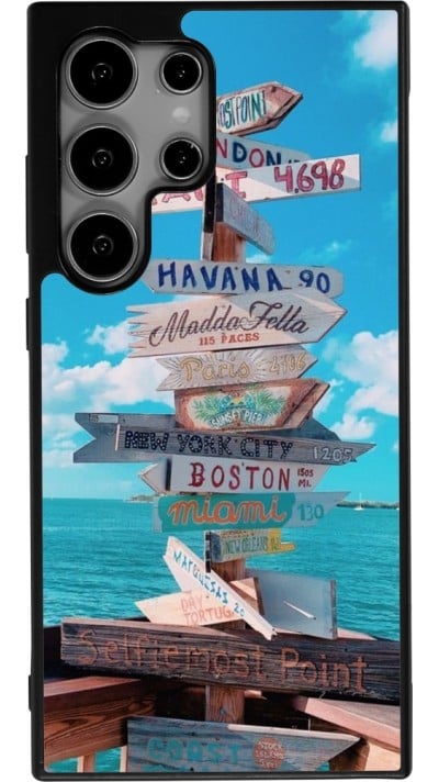 Coque Samsung Galaxy S24 Ultra - Silicone rigide noir Cool Cities Directions