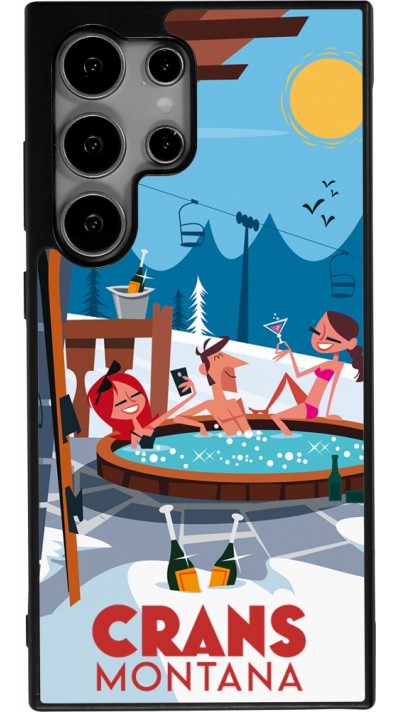 Coque Samsung Galaxy S24 Ultra - Silicone rigide noir Crans-Montana Mountain Jacuzzi