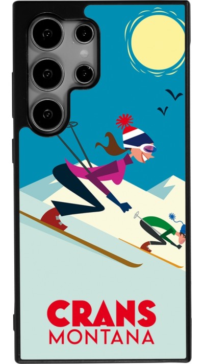 Coque Samsung Galaxy S24 Ultra - Silicone rigide noir Crans-Montana Ski Downhill