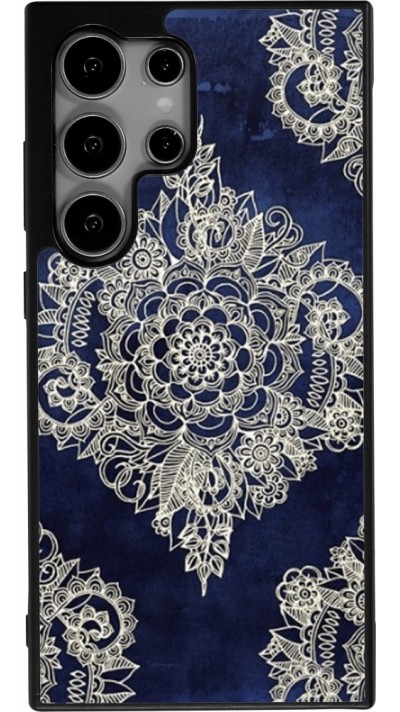 Coque Samsung Galaxy S24 Ultra - Silicone rigide noir Cream Flower Moroccan