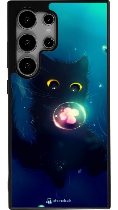 Coque Samsung Galaxy S24 Ultra - Silicone rigide noir Cute Cat Bubble