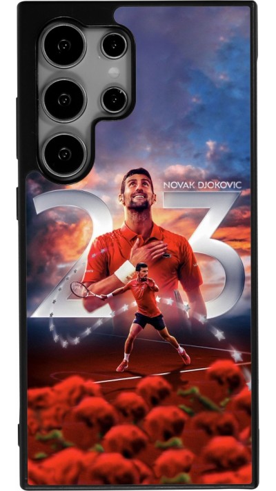 Coque Samsung Galaxy S24 Ultra - Silicone rigide noir Djokovic 23 Grand Slam