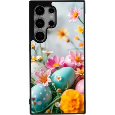 Coque Samsung Galaxy S24 Ultra - Silicone rigide noir Easter 2026 Eggs with flowers