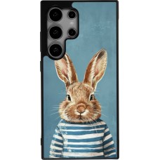 Coque Samsung Galaxy S24 Ultra - Silicone rigide noir Easter 2026 Rabbit navy