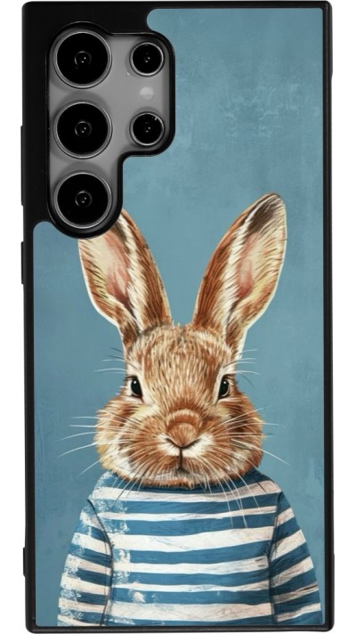 Coque Samsung Galaxy S24 Ultra - Silicone rigide noir Easter 2026 Rabbit navy