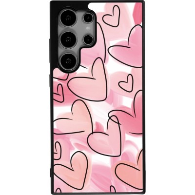 Coque Samsung Galaxy S24 Ultra - Silicone rigide noir Easter 2023 pink hearts