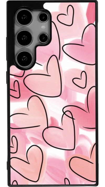 Coque Samsung Galaxy S24 Ultra - Silicone rigide noir Easter 2023 pink hearts