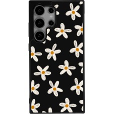 Samsung Galaxy S24 Ultra Case Hülle - Silikon schwarz Easter 2024 white on black flower