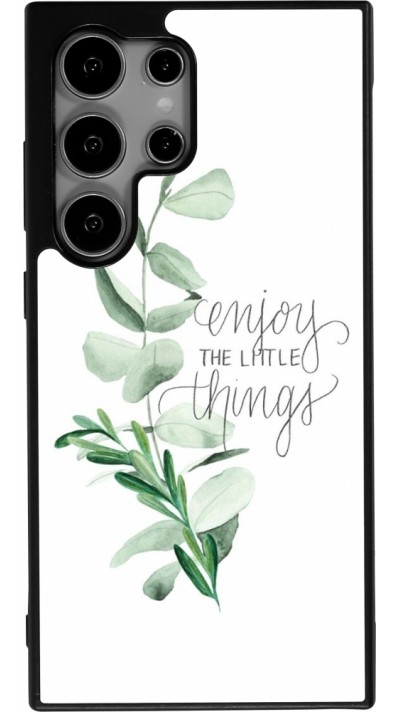 Coque Samsung Galaxy S24 Ultra - Silicone rigide noir Enjoy the little things