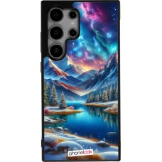 Coque Samsung Galaxy S24 Ultra - Silicone rigide noir Fantasy Mountain Lake Sky Stars