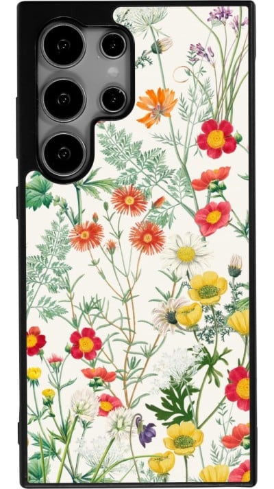 Coque Samsung Galaxy S24 Ultra - Silicone rigide noir Flora Botanical Wildlife