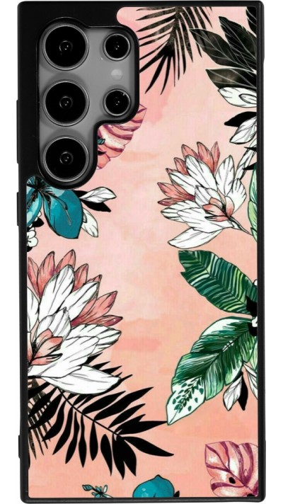 Samsung Galaxy S24 Ultra Case Hülle - Silikon schwarz Flowers Artprint