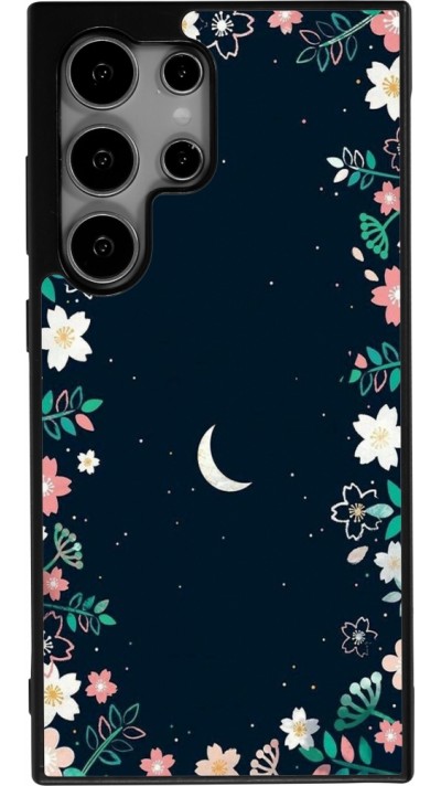 Coque Samsung Galaxy S24 Ultra - Silicone rigide noir Flowers space