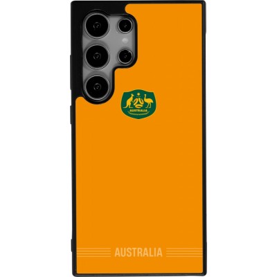 Coque Samsung Galaxy S24 Ultra - Silicone rigide noir Maillot de football Australie 2026 personnalisable