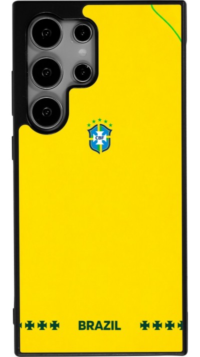 Coque Samsung Galaxy S24 Ultra - Silicone rigide noir Maillot de football Bresil 2026 personnalisable