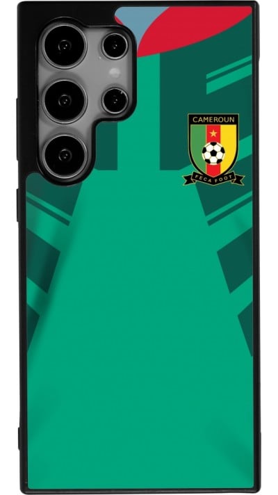 Coque Samsung Galaxy S24 Ultra - Silicone rigide noir Maillot de football Cameroun 2022 personnalisable