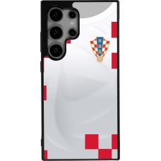Coque Samsung Galaxy S24 Ultra - Silicone rigide noir Maillot de football Croatie 2022 personnalisable