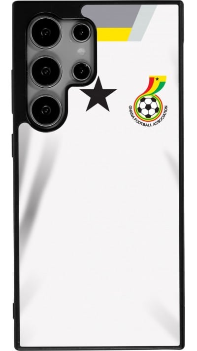Coque Samsung Galaxy S24 Ultra - Silicone rigide noir Maillot de football Ghana 2022 personnalisable