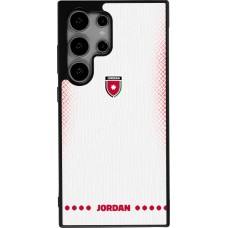 Coque Samsung Galaxy S24 Ultra - Silicone rigide noir Maillot de football Jordanie 2026 personnalisable